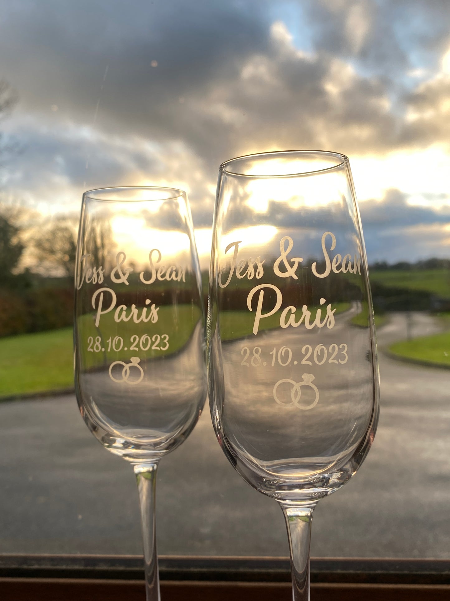 Engagement Champagne Flutes - Personalised