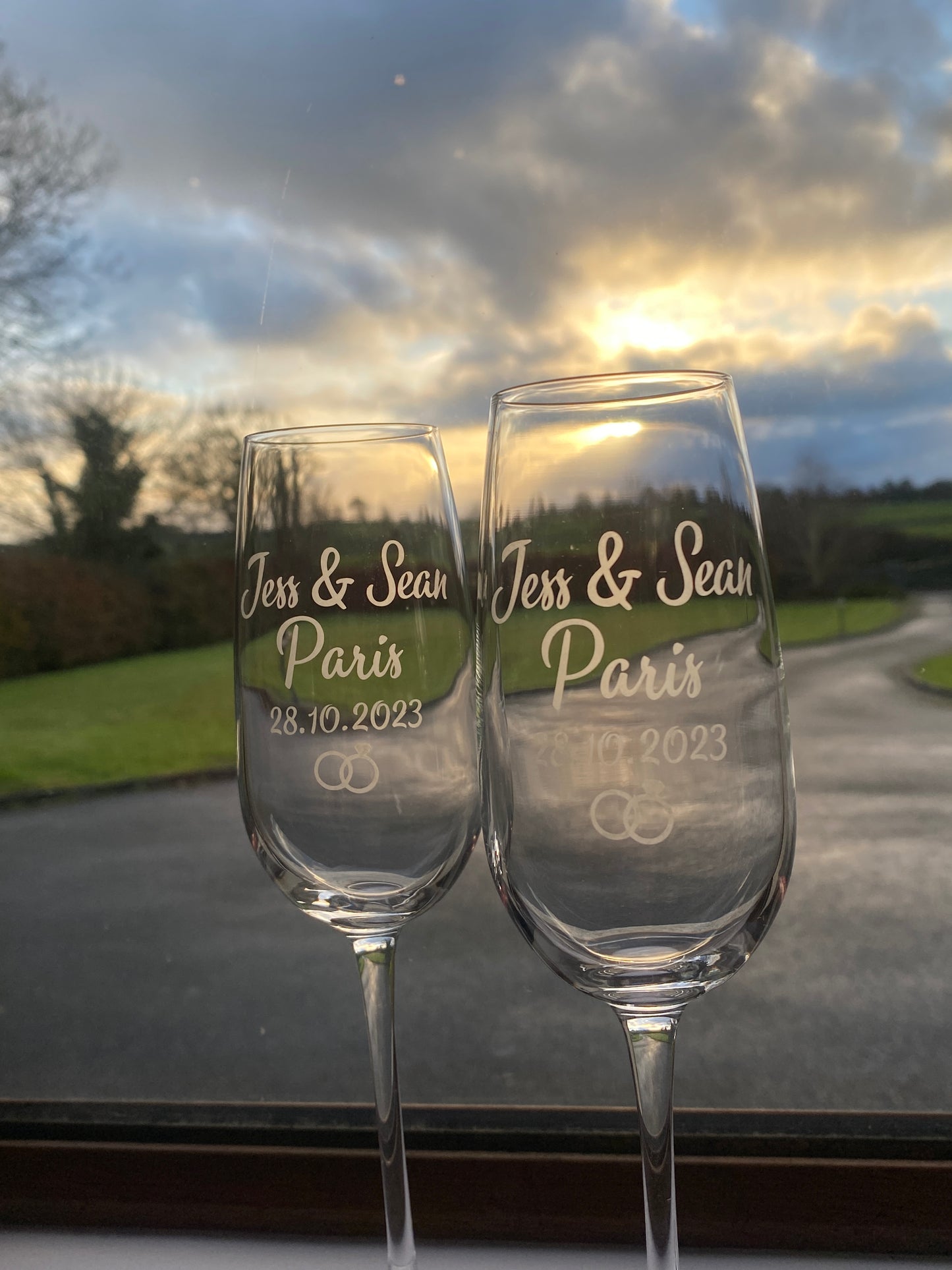 Engagement Champagne Flutes - Personalised