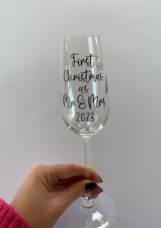 Champagne Flute - First Christmas as Mr & Mrs 2023