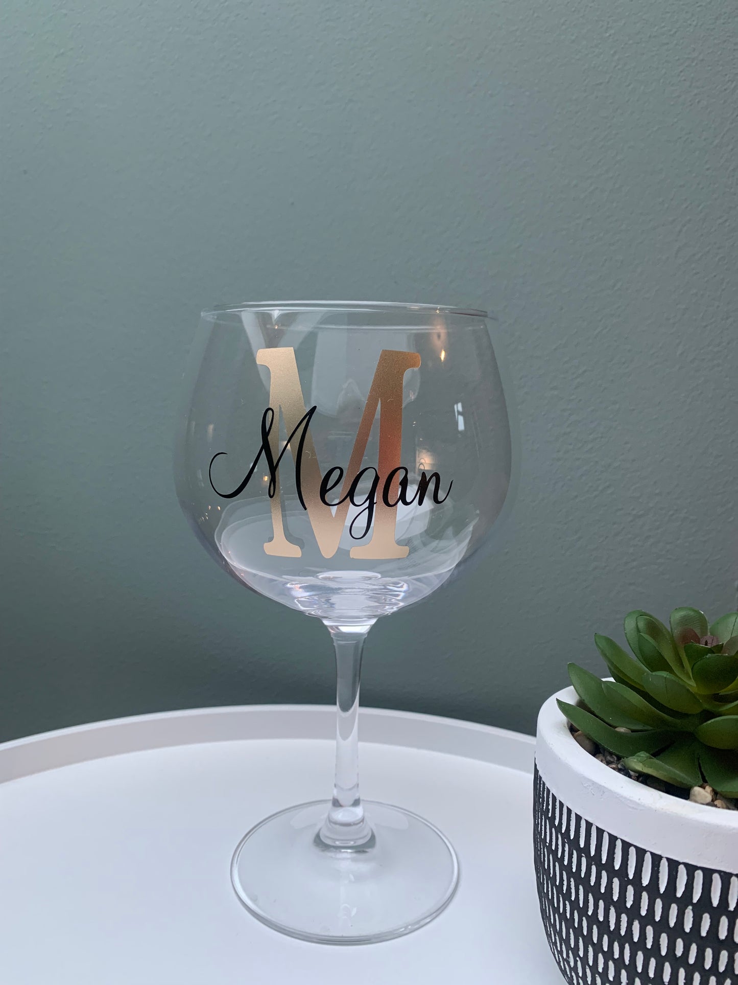 Gin Glass - Name & Large Initial