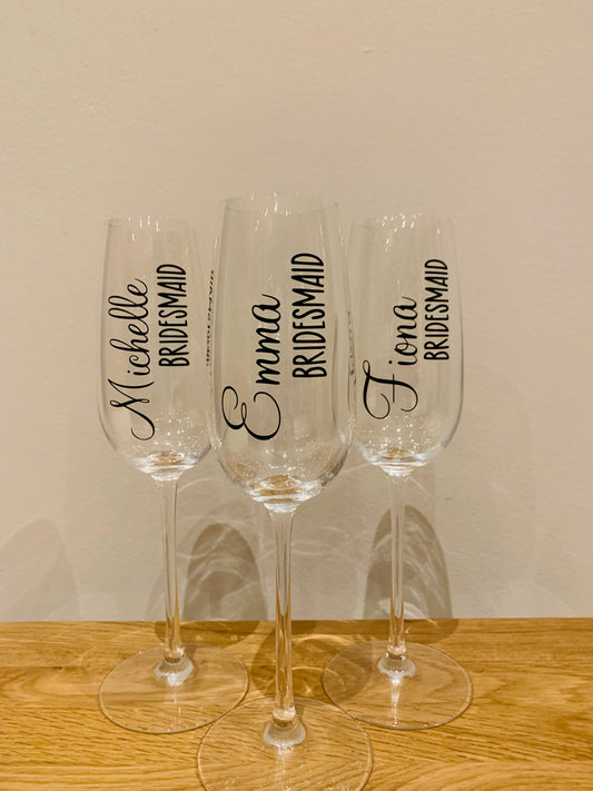 Bridesmaid Champagne Flute (x3 Bundle)